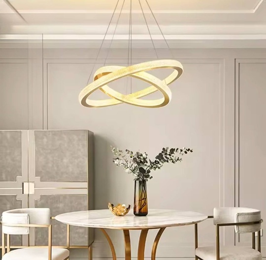 Люстра подвесная, медь, ПММА, OLAF 40*60 металл, LED.