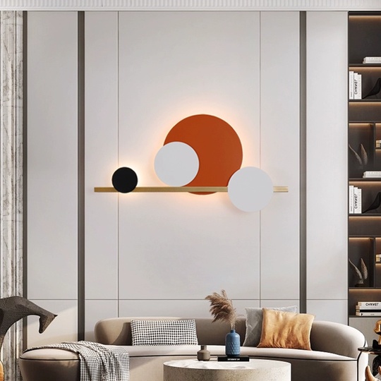 Настенный светильник, Бра MAX 60*30, оранжевый, белый, черный, медный, металл, LED.