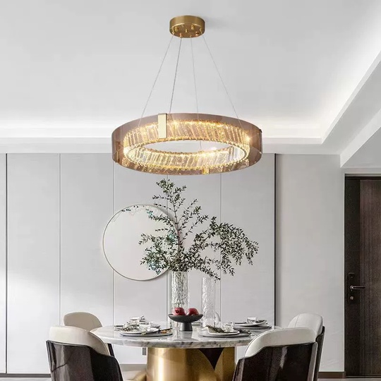 Люстра подвесная, хром, хрусталь, BELLA 80*9 металл, LED.