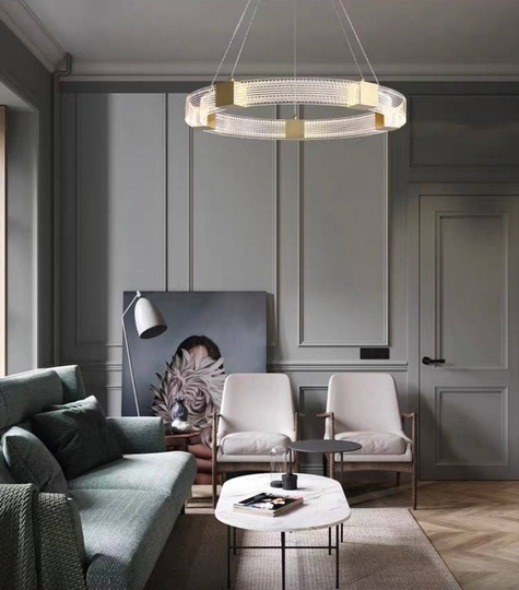 Люстра подвесная, медь, ПММА, SAMUEL 50*100, металл, LED