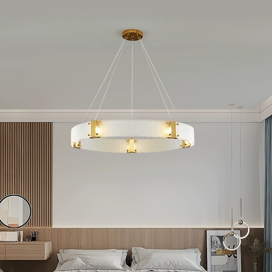 Люстра подвесная, золото, стекло, CHAIM 100*10, металл, LED