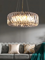 Люстра подвесная, медный, хрусталь, LANEY 60*22, металл, E14.