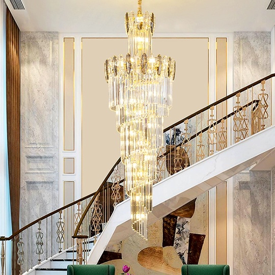 Люстра подвесная, золото, кристалл, PEACH 80*260 металл, E14.