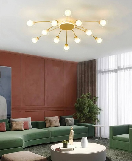 Люстра золотая Exalor, металл, стекло, 125*20 см, светодиодная, LED, G9