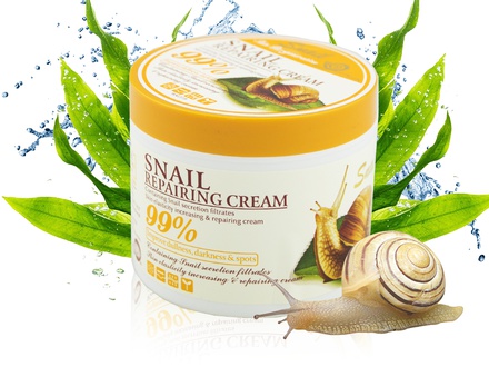 Крем для лица с Муцином улитки Wokali Snail Repairing Cream