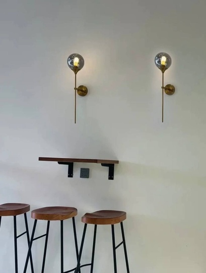 Настенный светильник LOUIS 15*60, бронза, пепельный, металл, Е27.