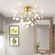 Люстра золотая Mira металл, стекло матовое, 88*57 см, G4