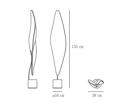 Напольный светильник MAI HE MAI черный, акрил COSMIC LEAF, LED, 100 Вт