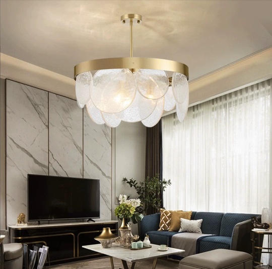 Люстра подвесная, бронза, стекло, RYAN 80*30 металл, E14.