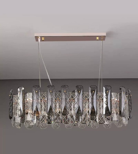 Люстра подвесная AKCA 100*22 дымчатый, стекло, металл, Е14.