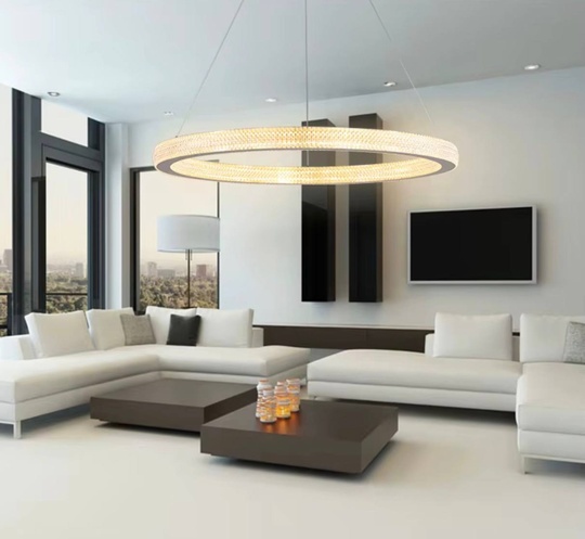 Люстра подвесная, медь, ПММА, SIMBA 80*4 металл, LED.