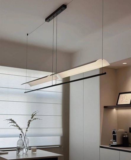 Люстра черная, белая Avelor, металл, 300*13 см, светодиодная, LED