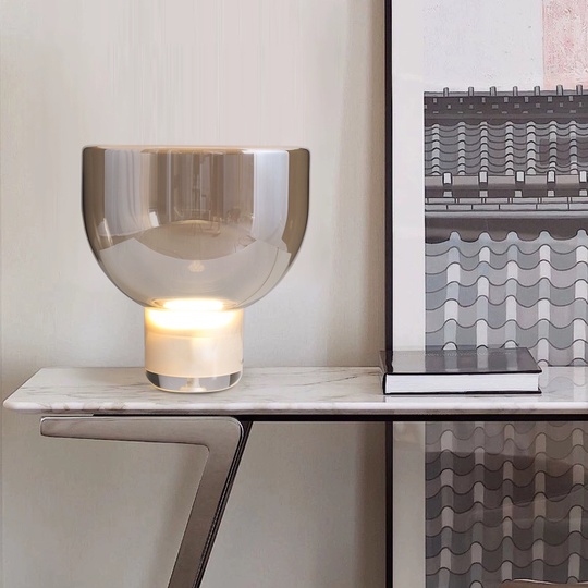 Настольная лампа, янтарная, MOMENT, 32*33, стекло