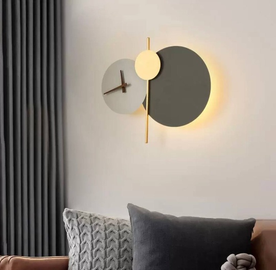 Настенный светильник, Бра, FRANKLIN 40*48, серый, белый, золотой, металл, LED.