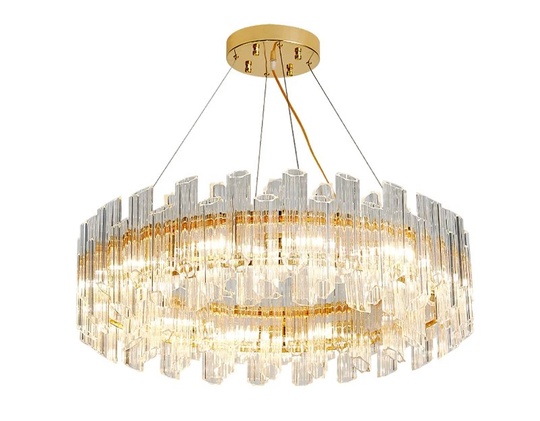 Люстра подвесная ERDEN 100*25 золото, стекло, металл, Е14.