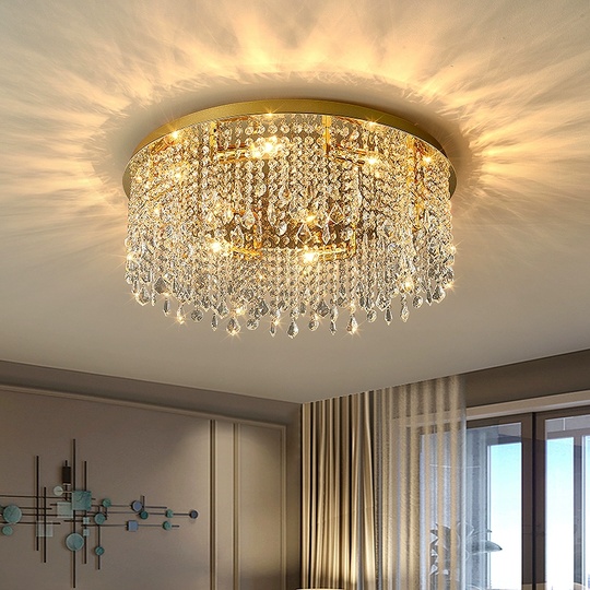 Люстра подвесная, золотой, кристалл, SPARKLING 80*17, металл, E14.