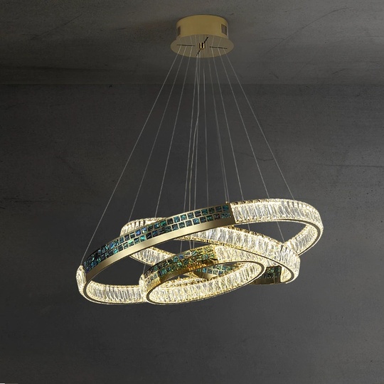 Люстра подвесная ASENA 60*100 бронза, кристалл, металл, LED.