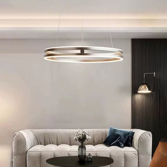 Светильник подвесной медый Aeloria, металл, трос 120 см, 100*7.5 см, LED