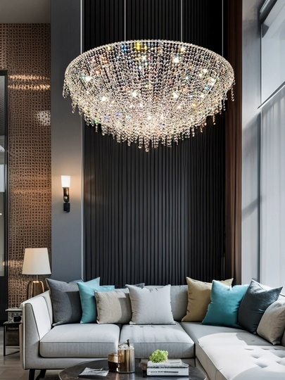 Люстра подвесная, хром, кристалл, ROSIE 80*35 металл, G9.