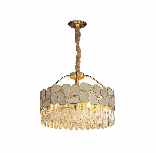 Люстра подвесная, медь, кристалл, GUNAY 95*42, металл, Е14.