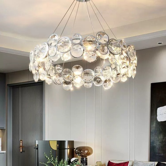 Люстра серебряная Evrynt, металл, 56*20 см, светодиодная, E14