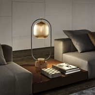 Настольная лампа JACOB 25*61, бронза, коричневый, металл, стекло.