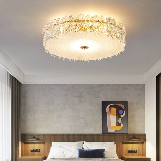 Потолочный светильник, бронза, стекло, CLEMENTINE 50*15 металл, Е14.