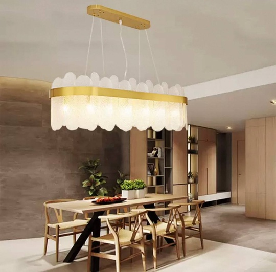 Люстра подвесная, медь, песочно-белый, стекло, GUZEL 80*27, металл, G9.