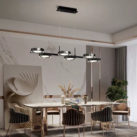 Люстра черная Ivalept, металл, 103*36 см, светодиодная, LED