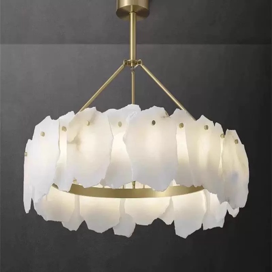 Светильник подвесной медный Altreva, медь, мрамор, 65*25 см, LED