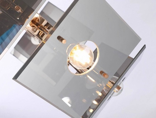 Светильник подвесной бронзовый Elythran, металл, стекло, трос 100 см, 60*18 см, E14