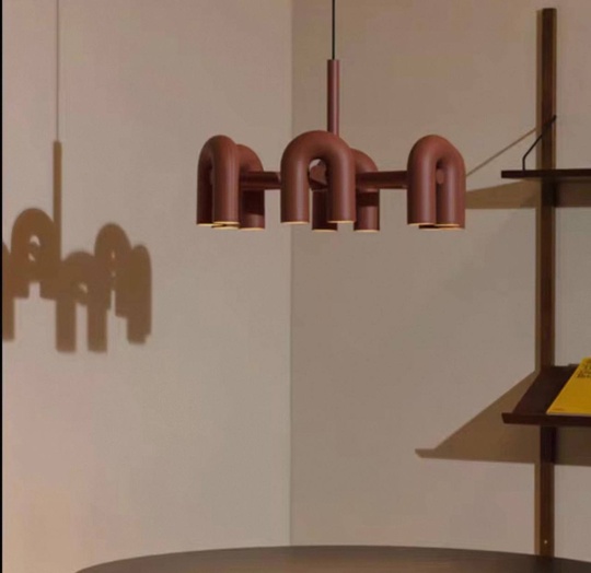 Светильник подвесной красный Elyquor, металл, трос 150 см, 100*38 см, LED