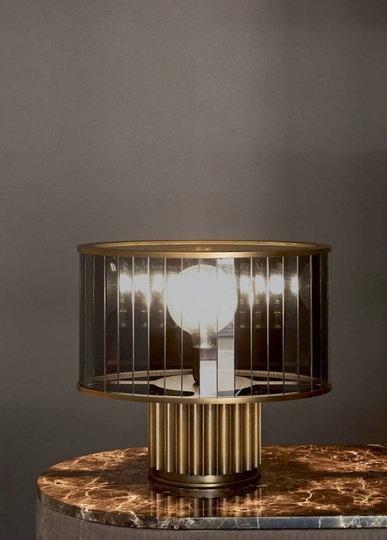 Настольная лампа LESLEY 30*31, дымчатое золото, смола, стекло