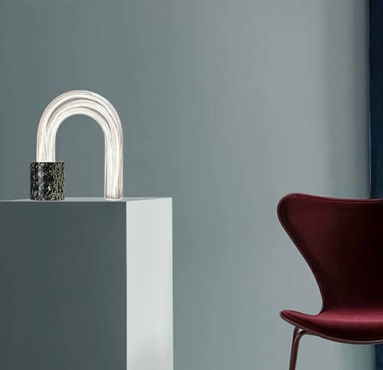 Настольная лампа RAINBOW 34*39, черный, мрамор, стекло