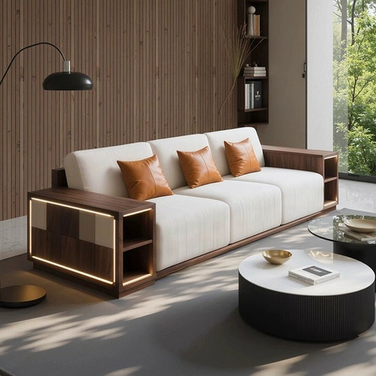 Прямой диван Dorothy темный орех, ткань 270*95*75 см