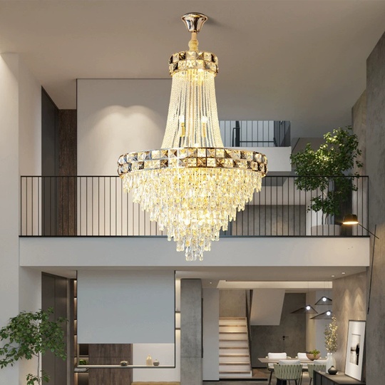 Люстра подвесная, золото, кристалл, TYLER 100*140 металл, E14.