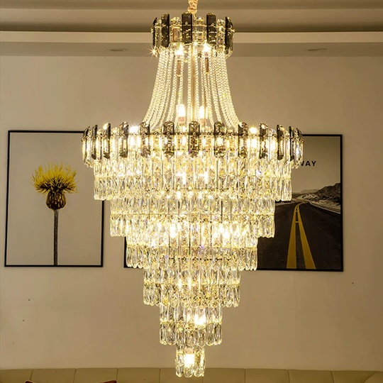 Люстра подвесная, золото, кристалл, LARK 180*300 металл, E14.