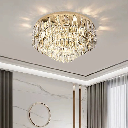 Потолочный светильник, медь, хрусталь, FLORINE 50*28 металл, E14.