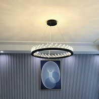 Люстра подвесная, черный, кристалл, LOGAN 40*11 металл, LED.