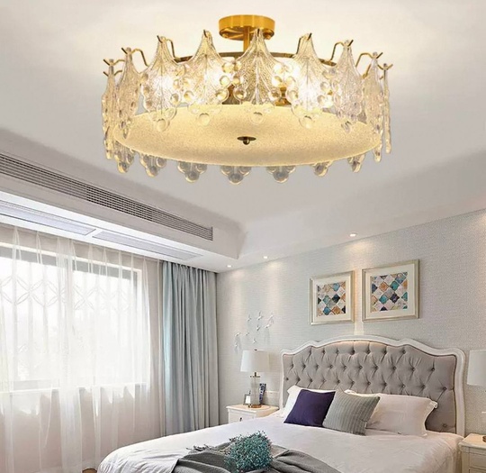 Люстра подвесная, медный, стекло, ANEMONE 40*20, металл, E14.