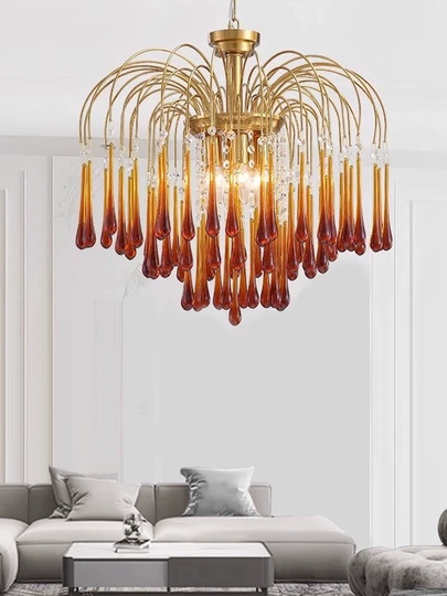 Люстра подвесная, бронза, стекло, NORTON 30*45 металл, E14.