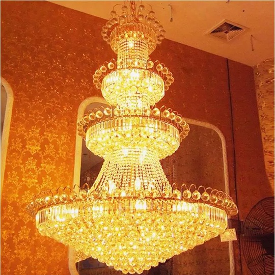 Люстра подвесная, золото, кристалл, BIG 120*190 металл, E14.