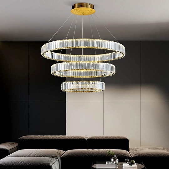 Люстра подвесная CALISKAN 80*150 золотой, хрусталь, металл, LED.