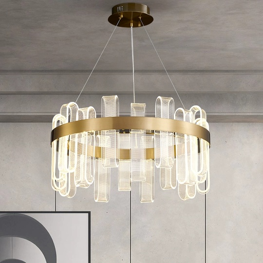 Светильник подвесной медный Evolqua, металл, трос 120 см, 100*30 см, LED