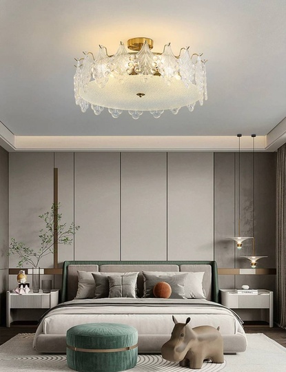 Люстра подвесная, медный, стекло, ANEMONE 50*20, металл, E14.