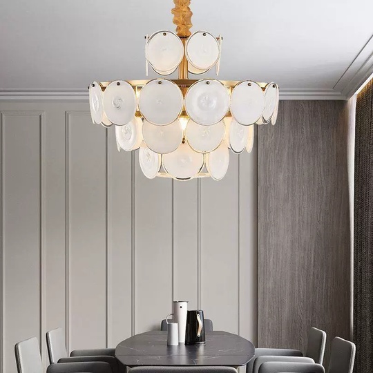 Люстра подвесная медная Aquorix, металл, стекло, трос 55 см, 100*55 см, Е14