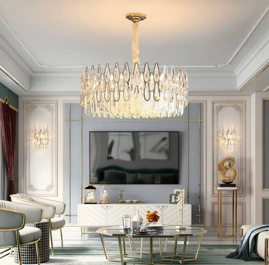 Подвесной светильник ADALET 100*27, золотой, стекло, металл,  Е14.