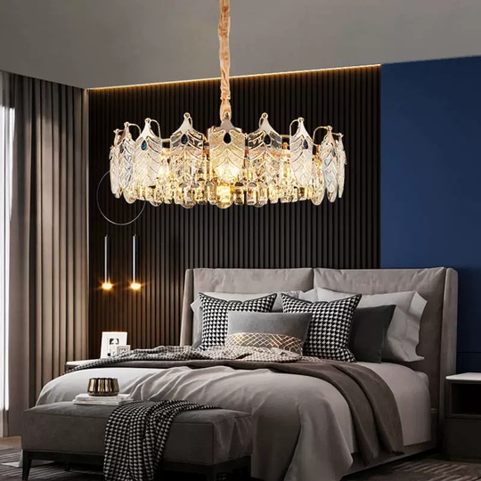 Подвесной светильник IBRAHIM 80*20, золотой, стекло, Е14.