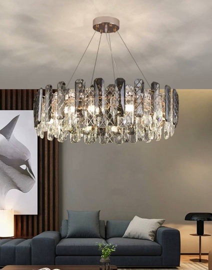 Люстра подвесная AKCICEK 100*22 дымчатый, стекло, металл, Е14.