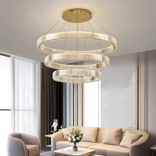 Люстра подвесная CALISKAN 90*150 золотой, хрусталь, металл, LED.